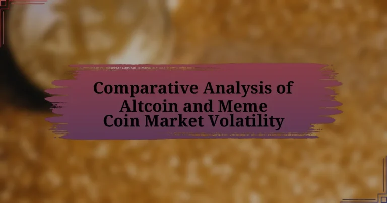 Comparative Analysis of Altcoin and Meme Coin Market Volatility