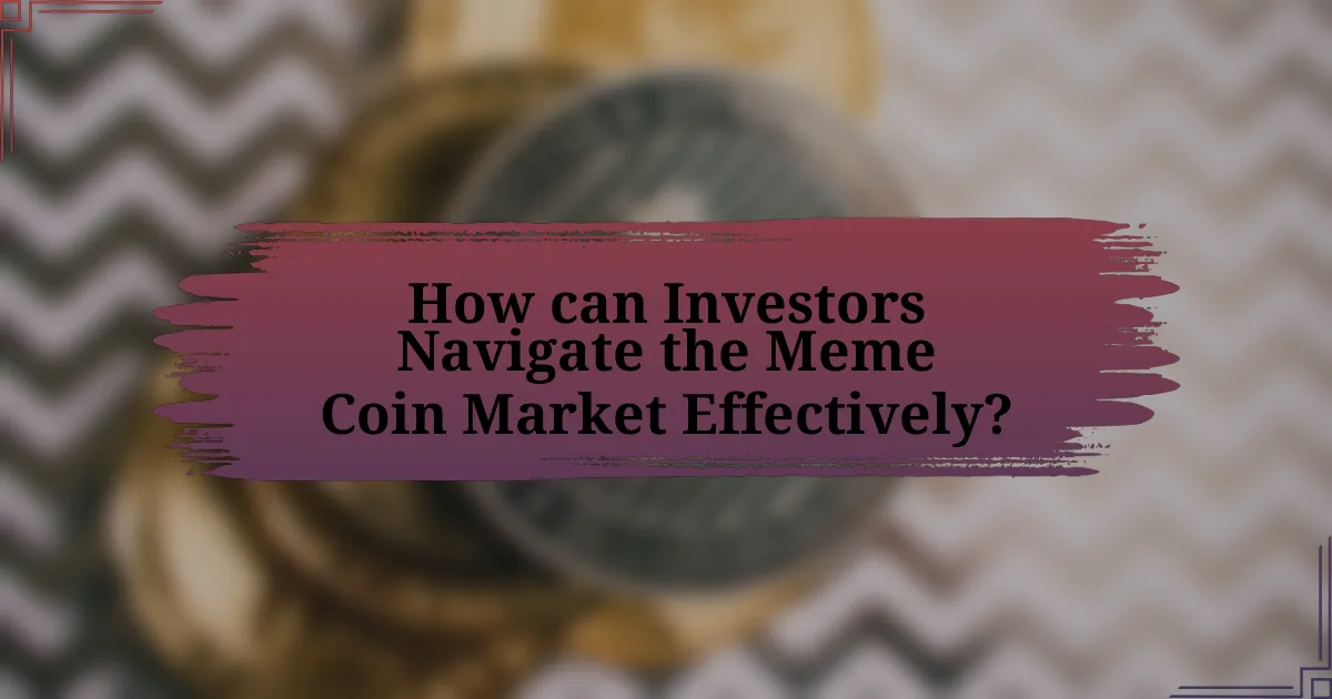 How can Investors Navigate the Meme Coin Market Effectively?