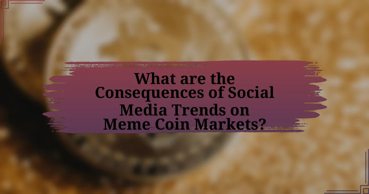 What are the Consequences of Social Media Trends on Meme Coin Markets?