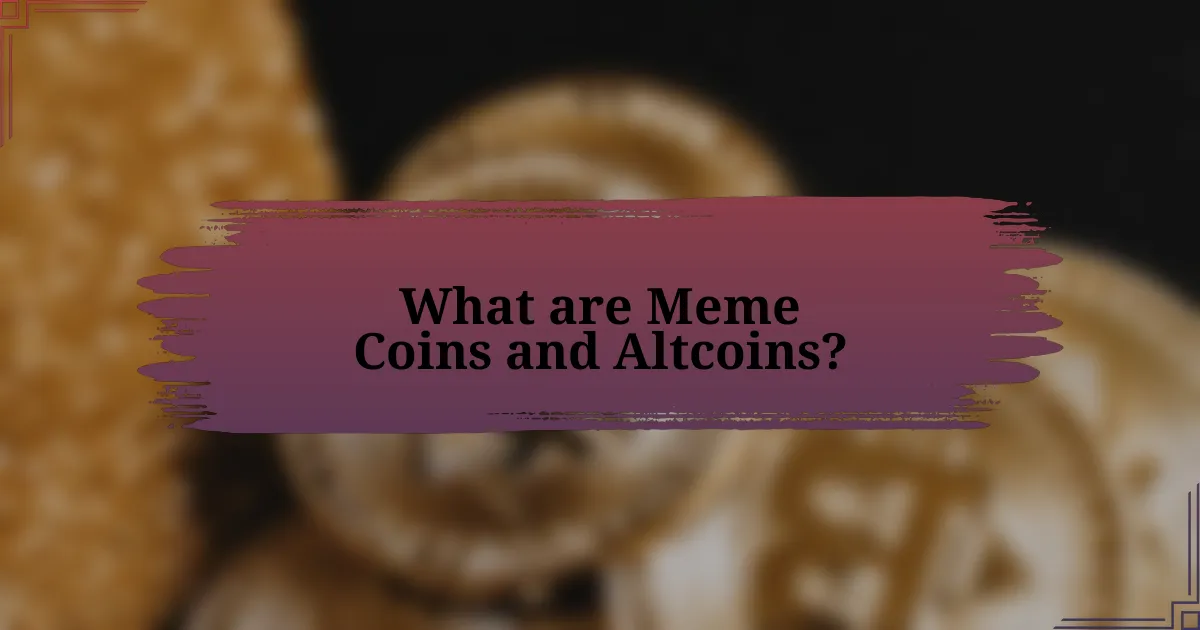 What are Meme Coins and Altcoins?