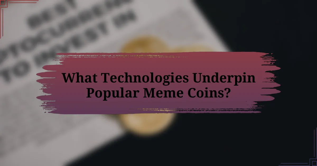 What Technologies Underpin Popular Meme Coins?